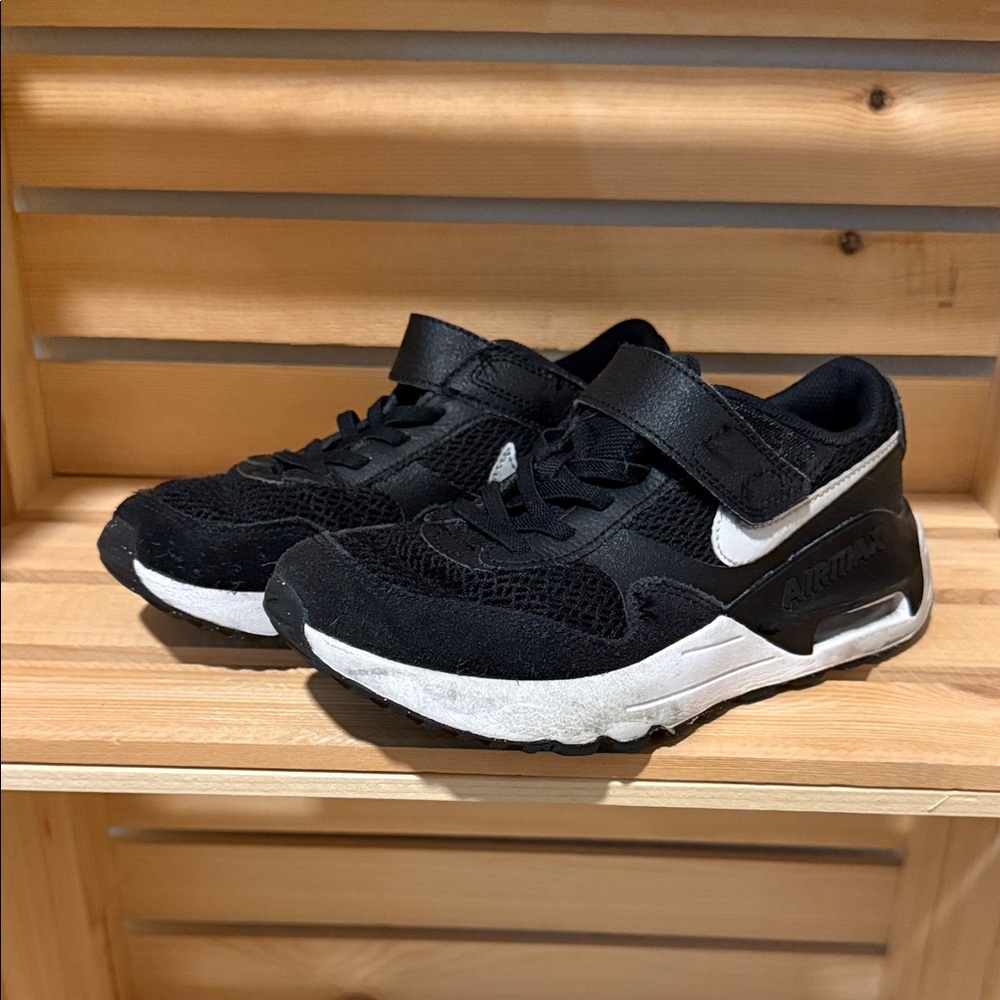 Nike Kids Black & White Velcro Air Sneakers
